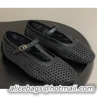 The Row Mesh T Ballet Flats Black TR07100 0710119