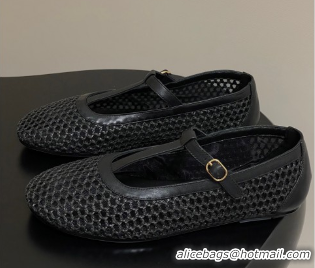 The Row Mesh T Ballet Flats Black TR07100 0710119