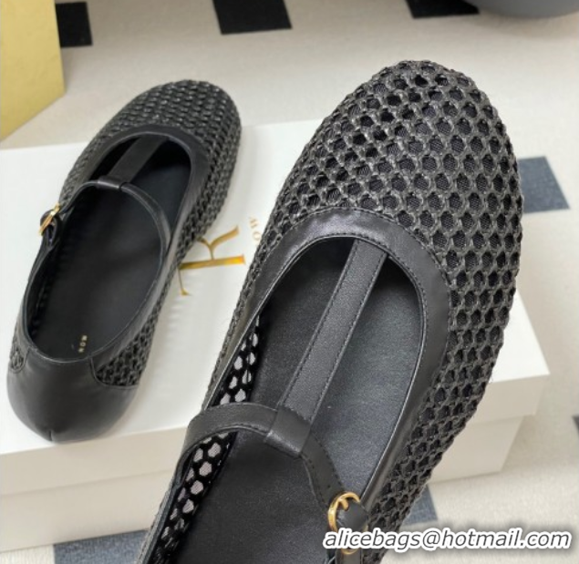 The Row Mesh T Ballet Flats Black TR07100 0710119
