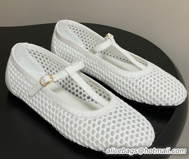 Classic Hot The Row Mesh T Ballet Flats White TR071002 0710120