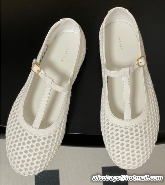 Classic Hot The Row Mesh T Ballet Flats White TR071002 0710120
