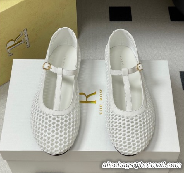 Classic Hot The Row Mesh T Ballet Flats White TR071002 0710120