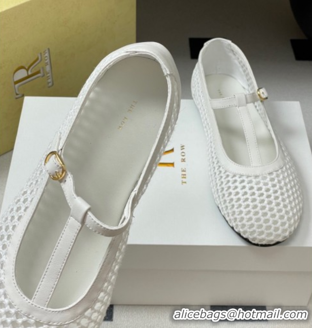 Classic Hot The Row Mesh T Ballet Flats White TR071002 0710120