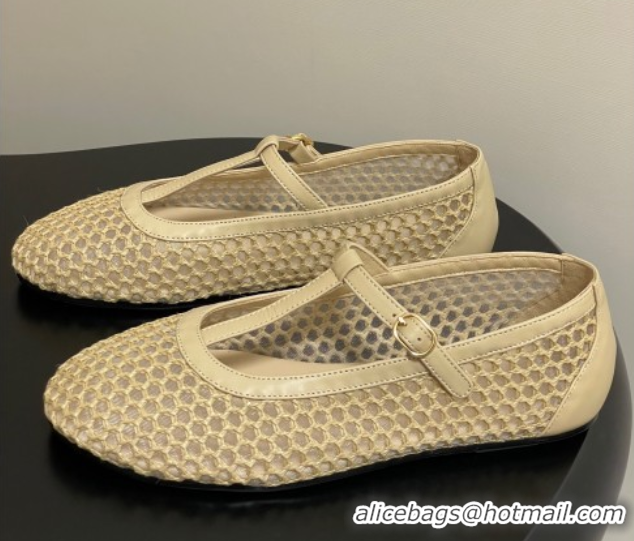 Buy Luxury The Row Mesh T Ballet Flats Beige TR071002 0710121