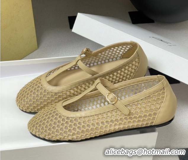 Buy Luxury The Row Mesh T Ballet Flats Beige TR071002 0710121