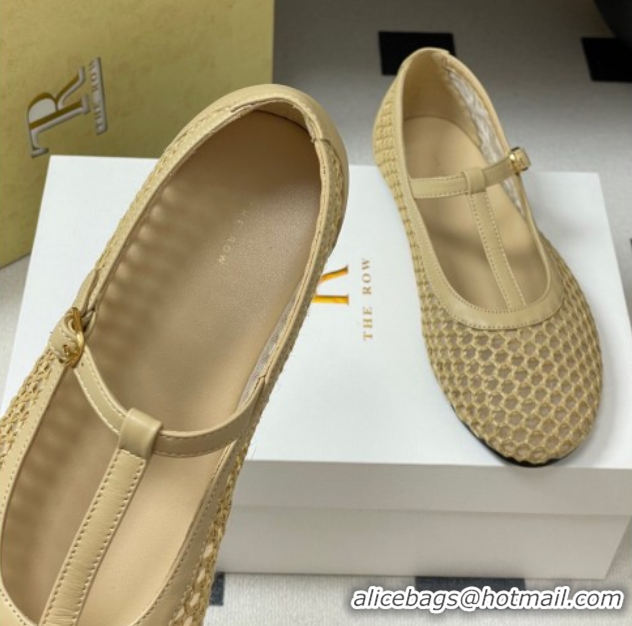 Buy Luxury The Row Mesh T Ballet Flats Beige TR071002 0710121