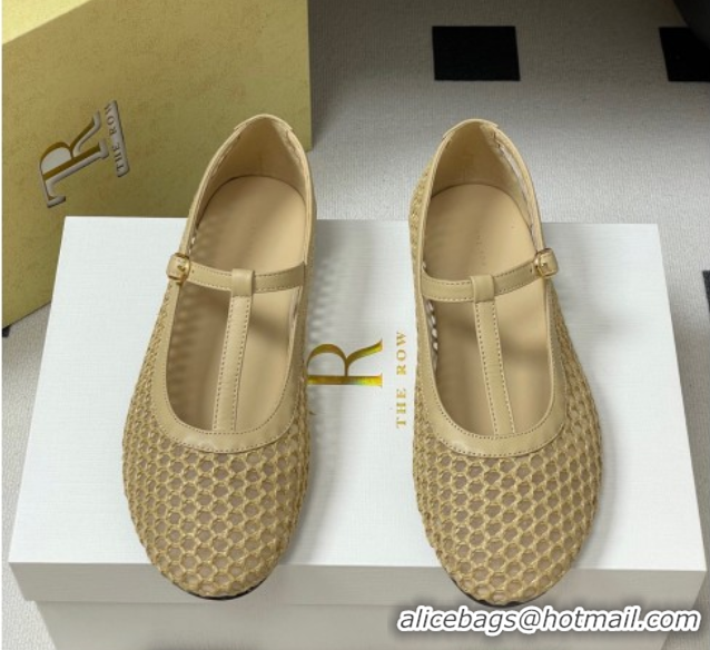 Buy Luxury The Row Mesh T Ballet Flats Beige TR071002 0710121