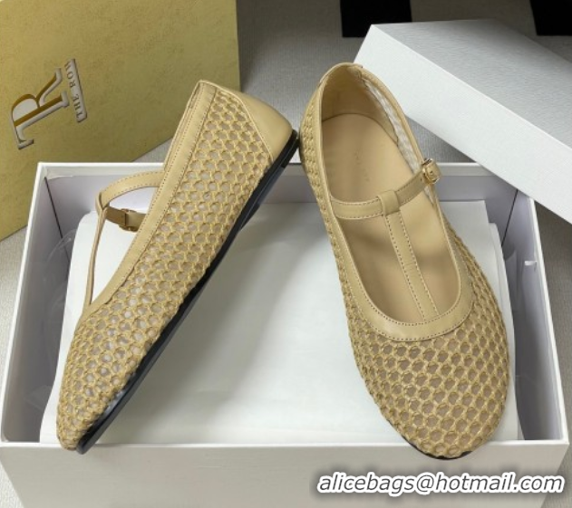 Buy Luxury The Row Mesh T Ballet Flats Beige TR071002 0710121