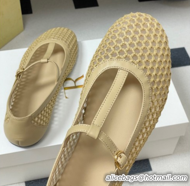 Buy Luxury The Row Mesh T Ballet Flats Beige TR071002 0710121
