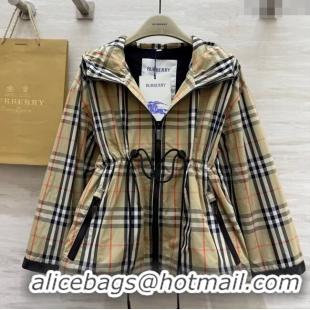 Classic Cheap Chanel Check Hooded Jacket CH82107 Khaki 2025