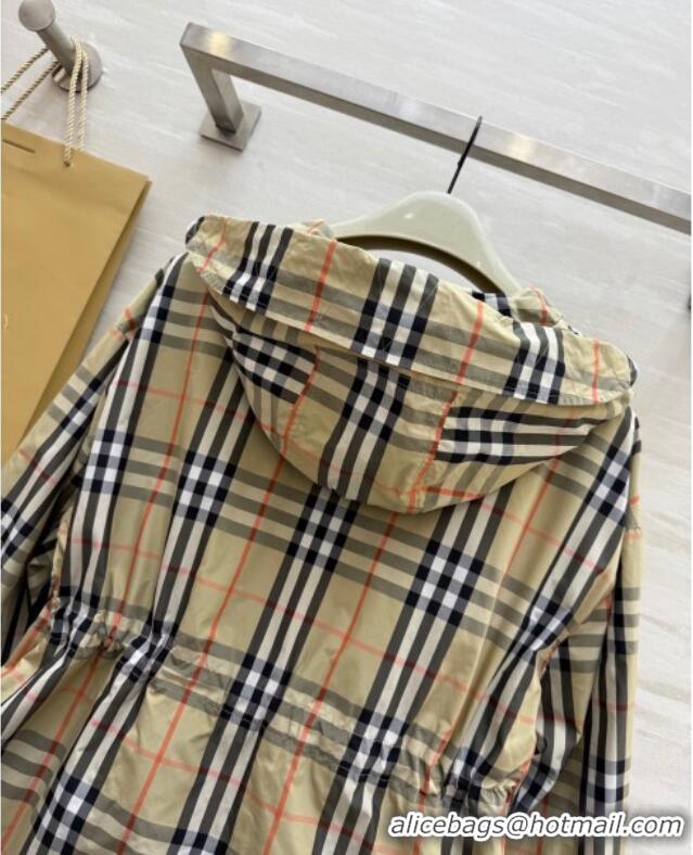 Classic Cheap Chanel Check Hooded Jacket CH82107 Khaki 2025