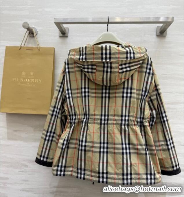 Classic Cheap Chanel Check Hooded Jacket CH82107 Khaki 2025