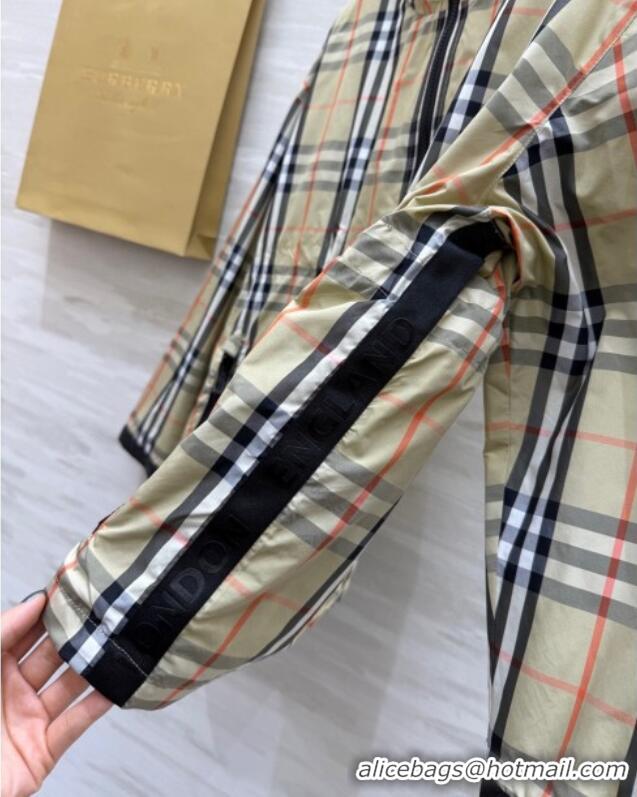 Classic Cheap Chanel Check Hooded Jacket CH82107 Khaki 2025