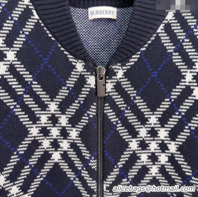 Market Sells Burberry Zipped Wool Cardigan B82108 Blue 2025