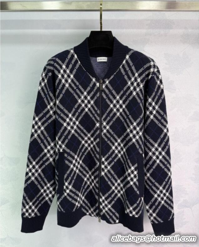 Market Sells Burberry Zipped Wool Cardigan B82108 Blue 2025