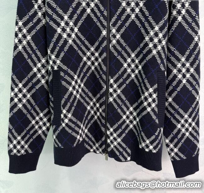 Market Sells Burberry Zipped Wool Cardigan B82108 Blue 2025