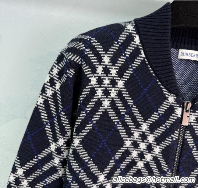 Market Sells Burberry Zipped Wool Cardigan B82108 Blue 2025