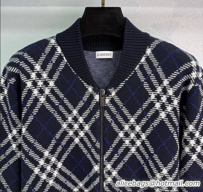 Market Sells Burberry Zipped Wool Cardigan B82108 Blue 2025