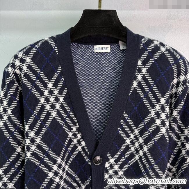 New Release Creation Burberry Wool Cardigan B82110 Blue 2025