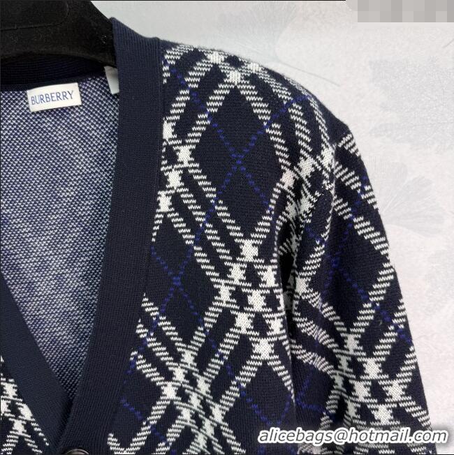 New Release Creation Burberry Wool Cardigan B82110 Blue 2025