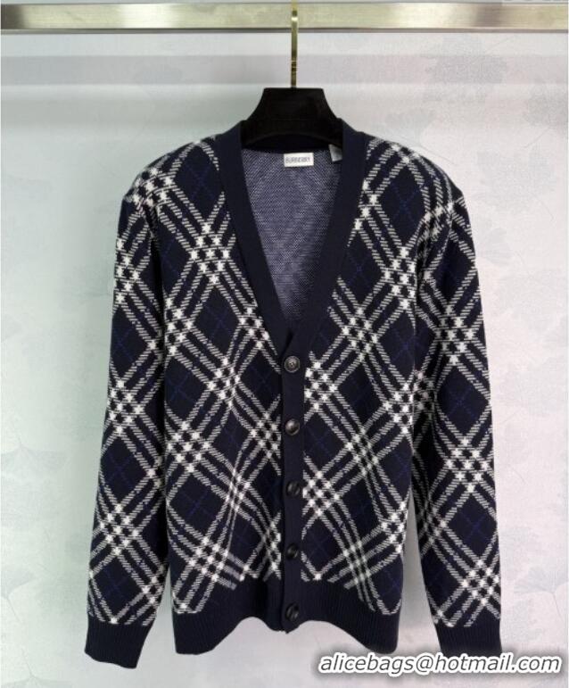 New Release Creation Burberry Wool Cardigan B82110 Blue 2025
