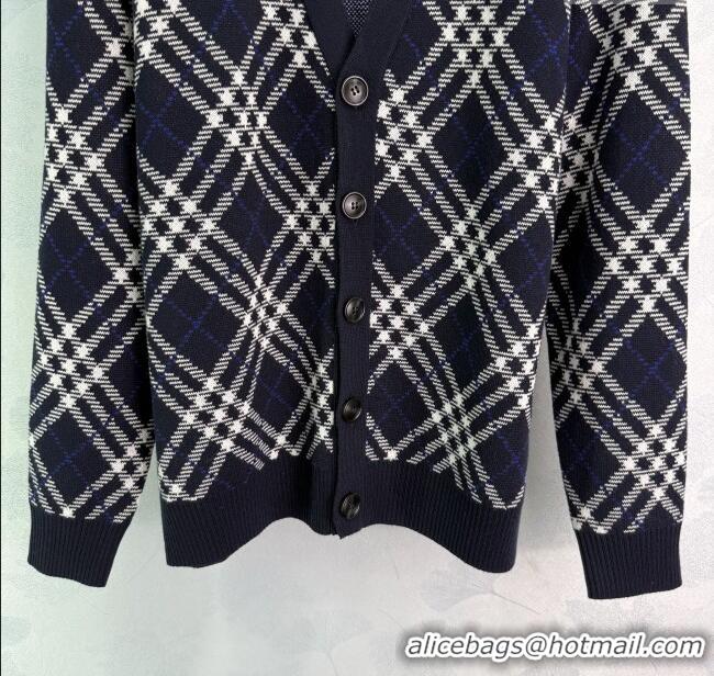 New Release Creation Burberry Wool Cardigan B82110 Blue 2025