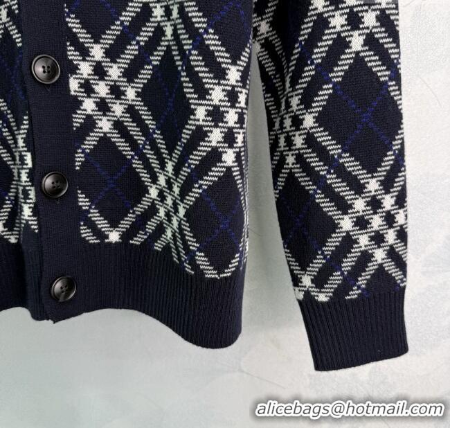 New Release Creation Burberry Wool Cardigan B82110 Blue 2025