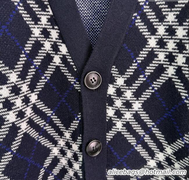 New Release Creation Burberry Wool Cardigan B82110 Blue 2025