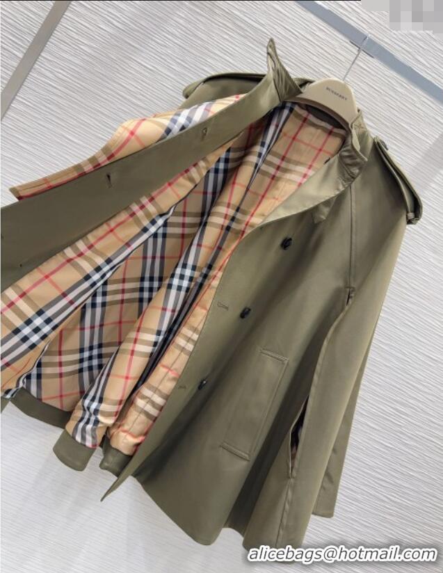 Original Cheap Burberry Cape Coat B090102 Green 2025