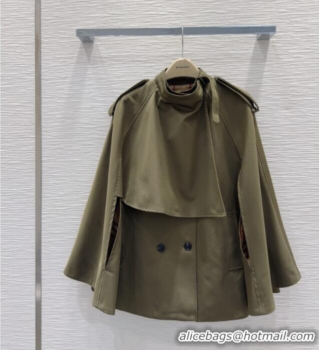 Original Cheap Burberry Cape Coat B090102 Green 2025