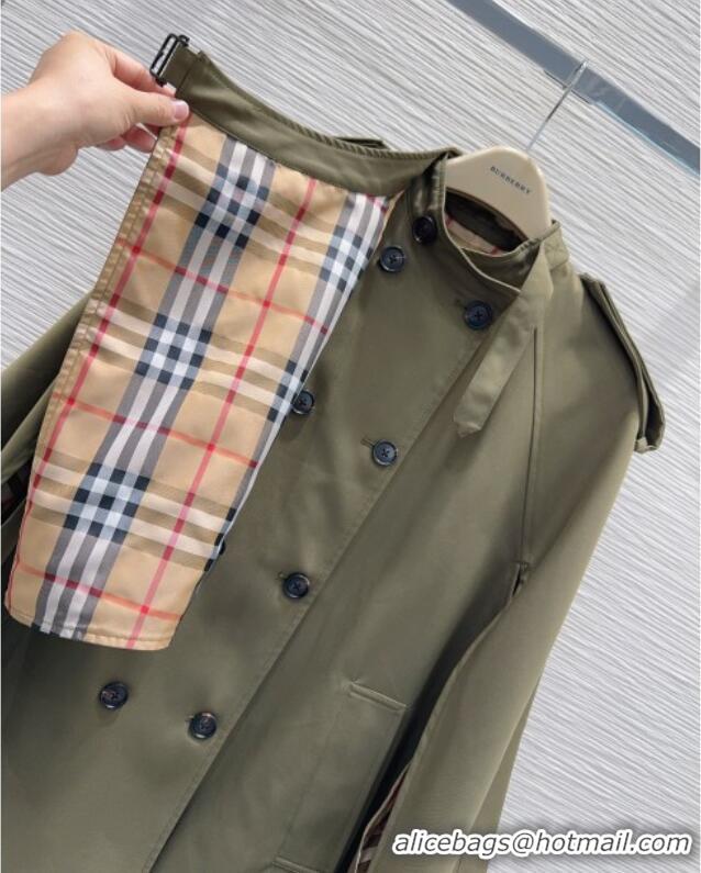 Original Cheap Burberry Cape Coat B090102 Green 2025