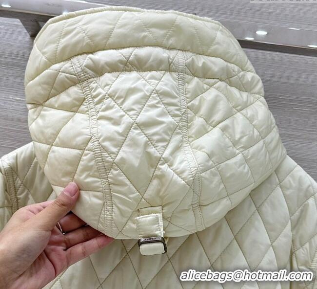 Spot Bulk Burgundy Quilted and Padded Cotton Jacket BR091901 White 2025