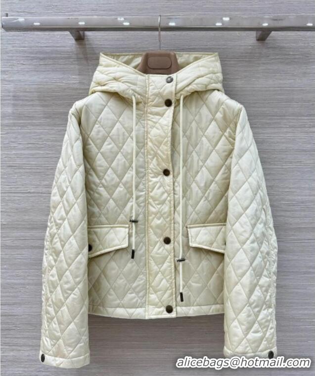 Spot Bulk Burgundy Quilted and Padded Cotton Jacket BR091901 White 2025