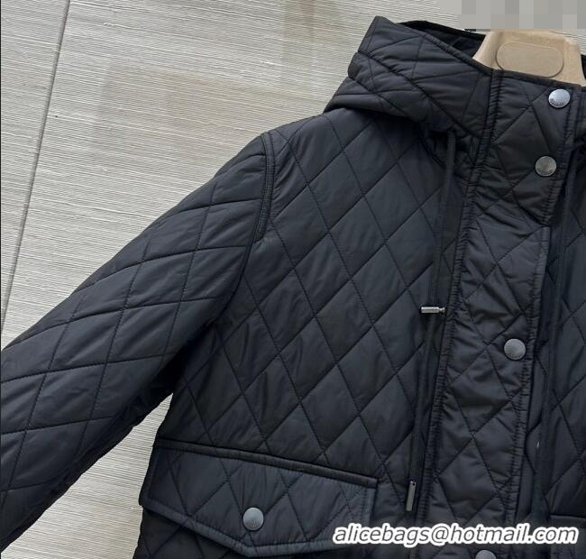 Luxury Classic Burgundy Quilted and Padded Cotton Jacket BR091901 Black 2025