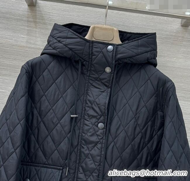 Luxury Classic Burgundy Quilted and Padded Cotton Jacket BR091901 Black 2025