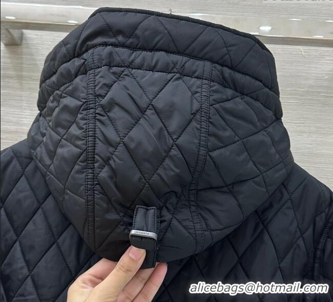 Luxury Classic Burgundy Quilted and Padded Cotton Jacket BR091901 Black 2025