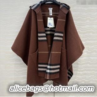 Market Sells Burberry Cashmere Reversible Cape 90x122cm 1015 Brown 2025