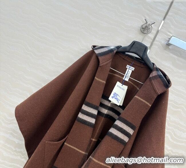 Market Sells Burberry Cashmere Reversible Cape 90x122cm 1015 Brown 2025