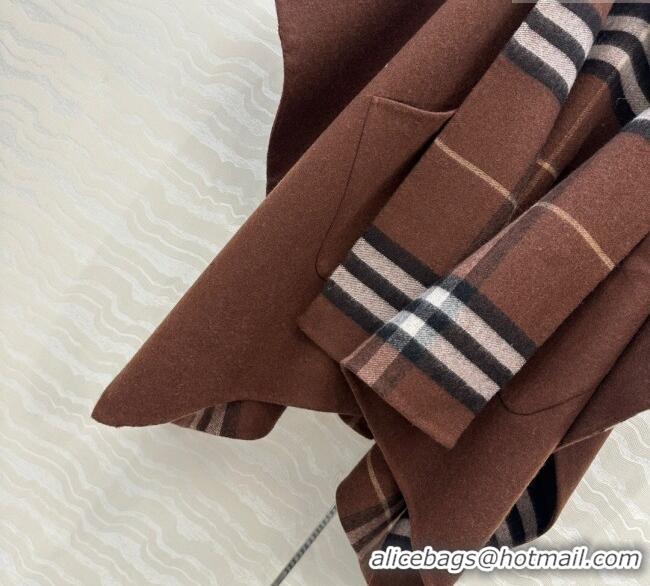Market Sells Burberry Cashmere Reversible Cape 90x122cm 1015 Brown 2025