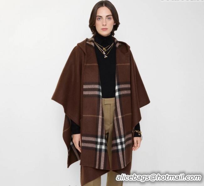 Market Sells Burberry Cashmere Reversible Cape 90x122cm 1015 Brown 2025
