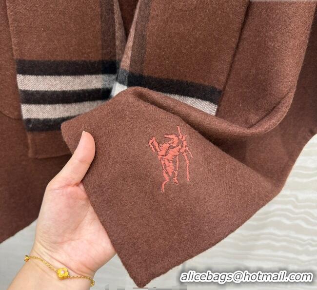 Market Sells Burberry Cashmere Reversible Cape 90x122cm 1015 Brown 2025