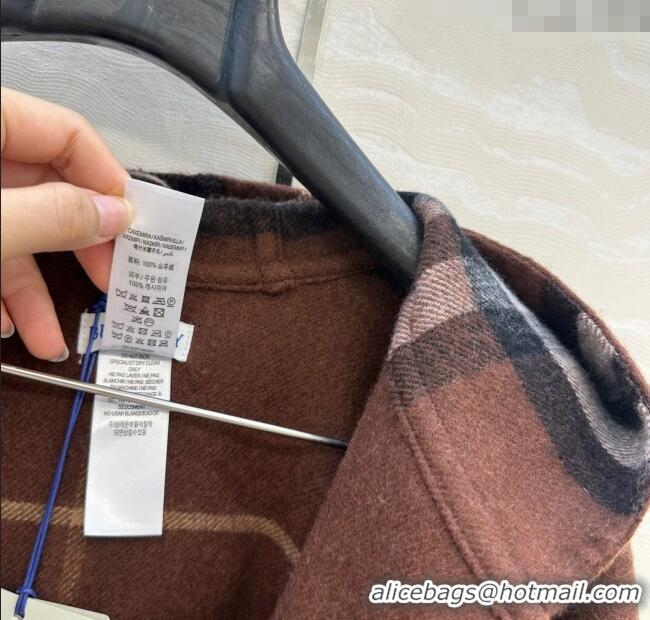 Market Sells Burberry Cashmere Reversible Cape 90x122cm 1015 Brown 2025