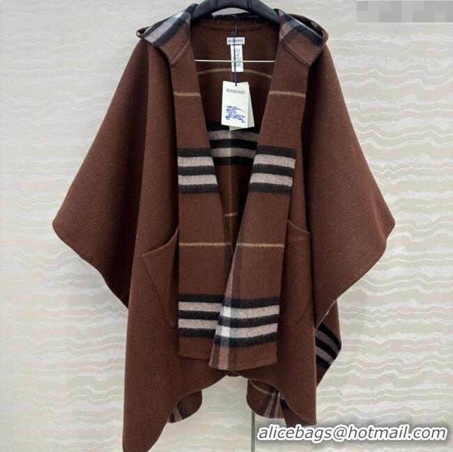 Market Sells Burberry Cashmere Reversible Cape 90x122cm 1015 Brown 2025