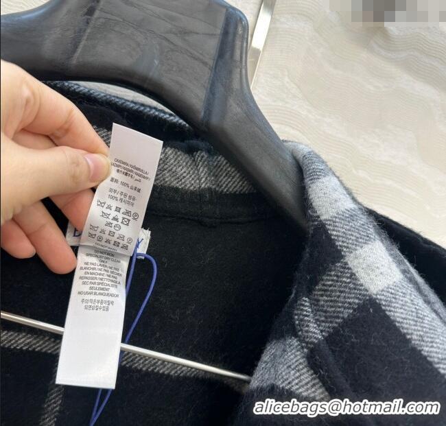 Market Sells Burberry Cashmere Reversible Cape 90x122cm 1015 Black 2025