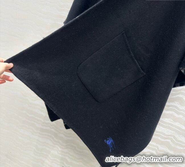 Market Sells Burberry Cashmere Reversible Cape 90x122cm 1015 Black 2025