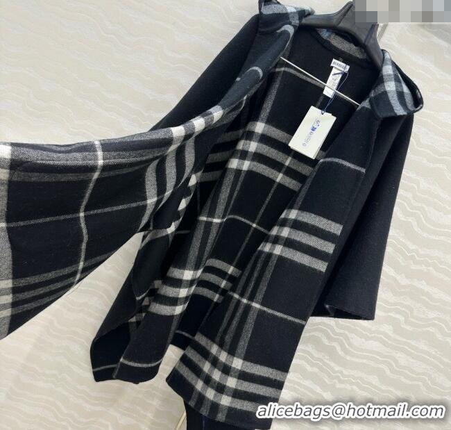 Market Sells Burberry Cashmere Reversible Cape 90x122cm 1015 Black 2025