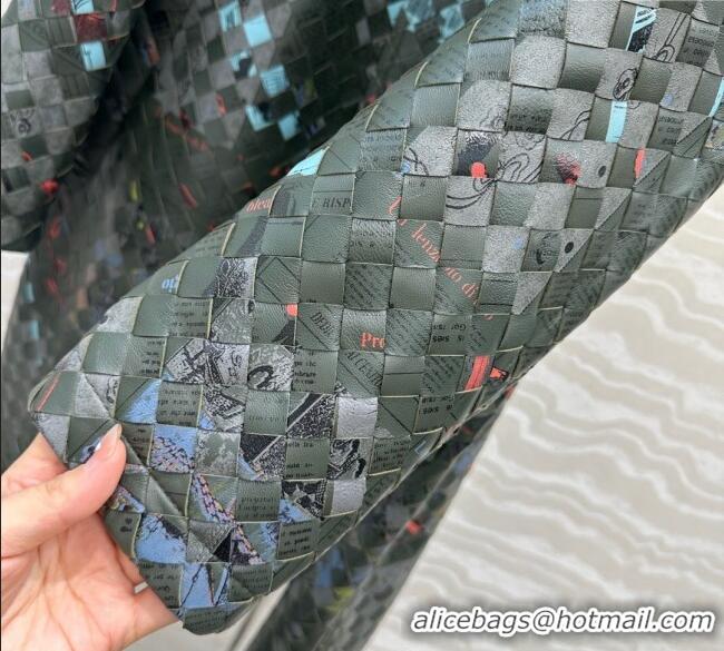 Buy Discount Bottega Veneta Printed Intrecciato Lambskin Leather Coat 0814 Green 2025