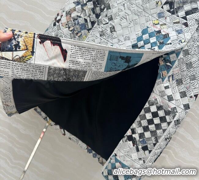 Spot Bulk Bottega Veneta Printed Intrecciato Lambskin Leather Skirt 0814 Grey 2025