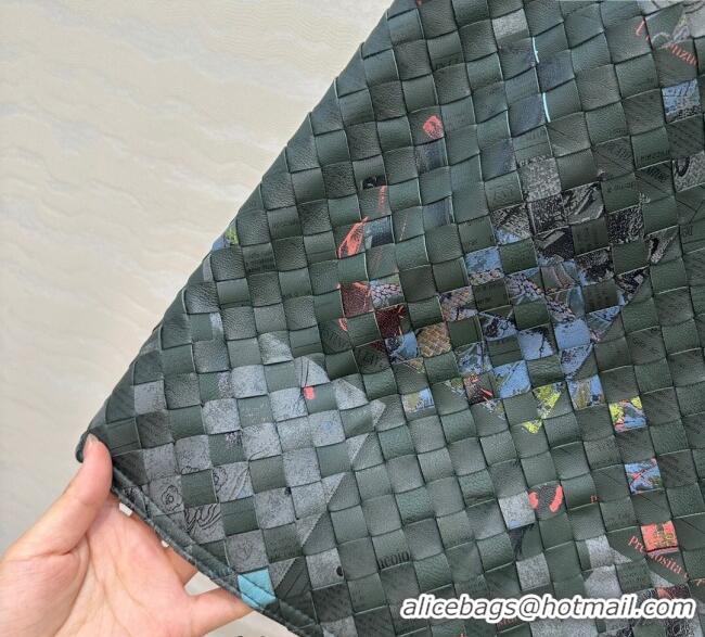 Grade Quality Bottega Veneta Printed Intrecciato Lambskin Leather Skirt 0814 Green 2025