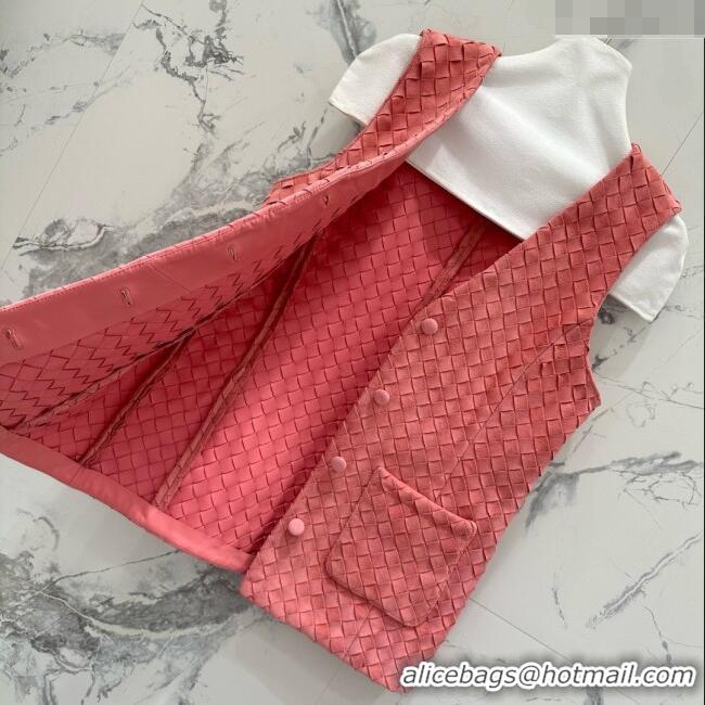 Luxury Cheap Bottega Veneta Suede Leather Vest BV082216 Pink 2025